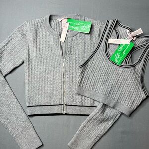 VS Luxe Cable Knit Cardigan and Bralette NWT